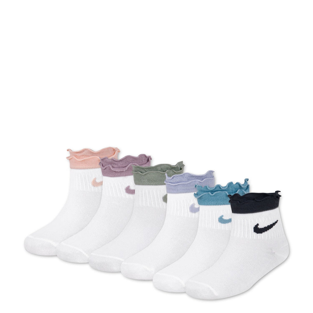 NIKE 6 Pack X-Small Ruffle Ankle Sock