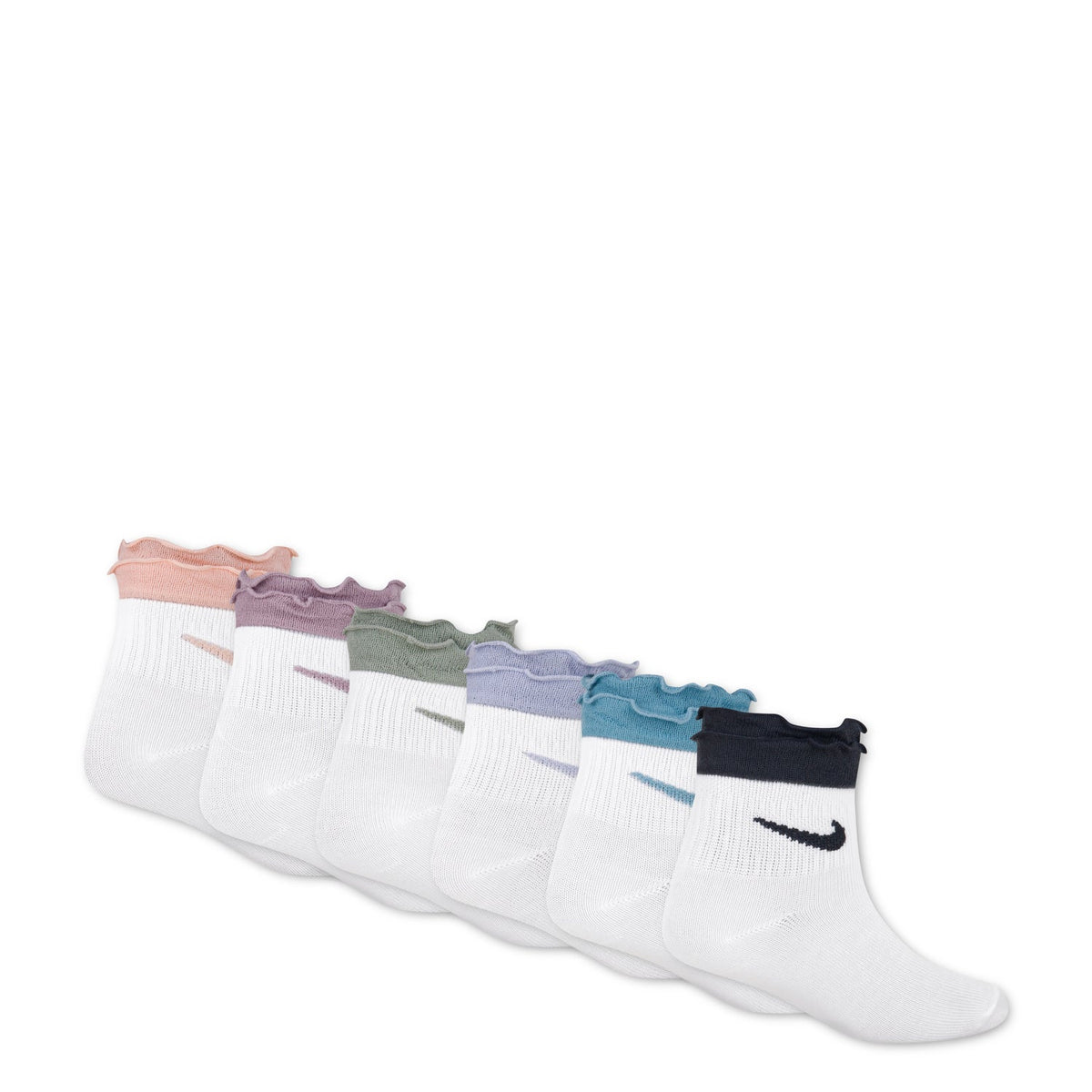 NIKE 6 Pack X-Small Ruffle Ankle Sock