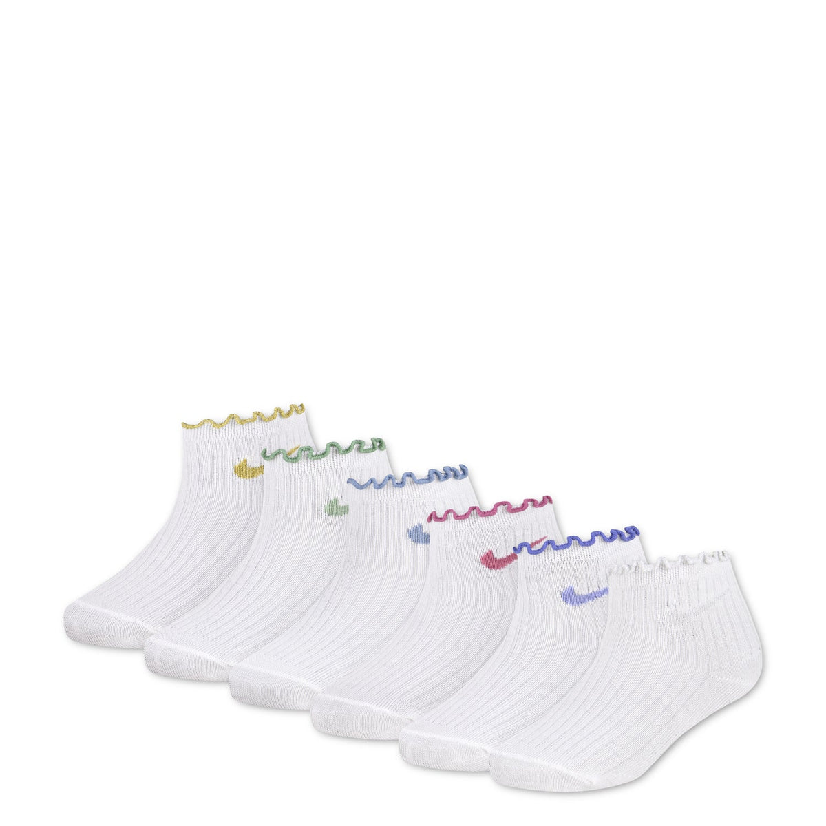 NIKE 6 Pack X-Small Lettuce Welt Ankle Sock