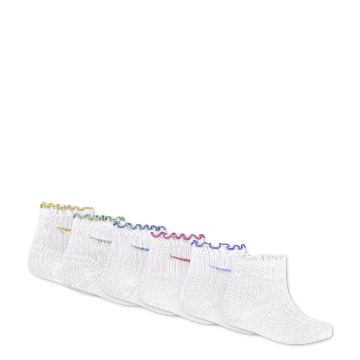 NIKE 6 Pack X-Small Lettuce Welt Ankle Sock