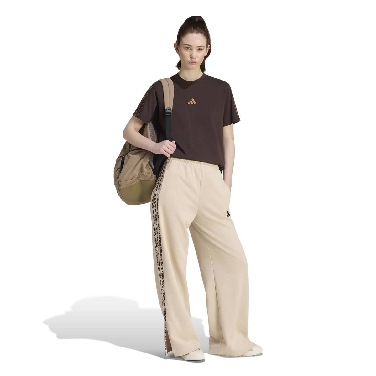 ADIDAS Essentials Animal Print 3-Stripes Pants - Womens
