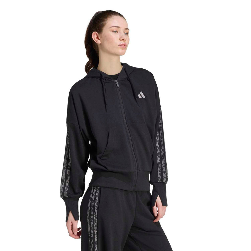 ADIDAS Essentials Animal Print 3- Stripes Hoody - Womens