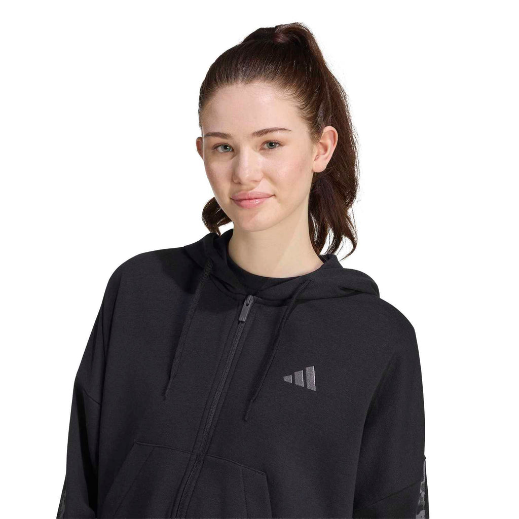 ADIDAS Essentials Animal Print 3- Stripes Hoody - Womens