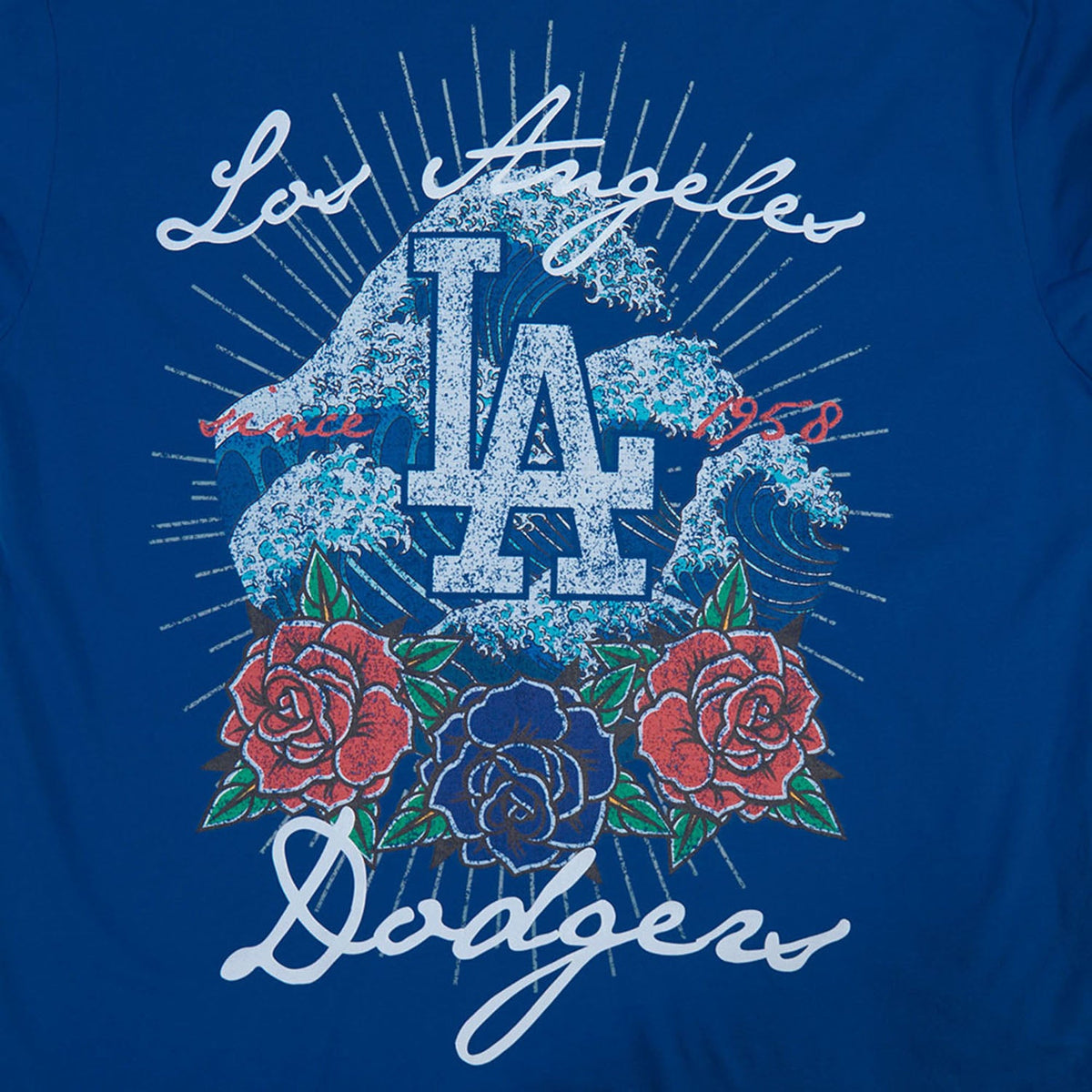 PRO STANDARD Los Angeles Dodgers Wave & Roses Tee - Mens