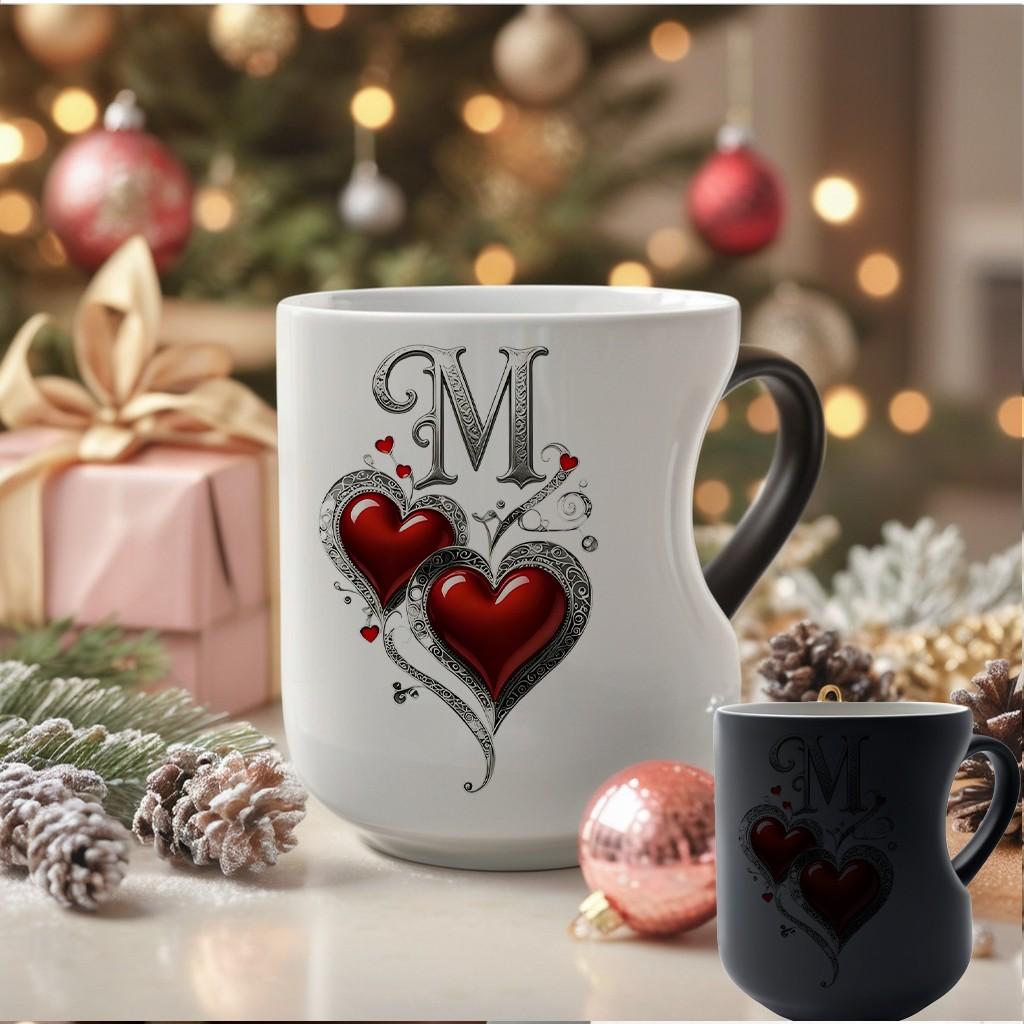 Vintage Shimmering Heart Fun Ceramic Mug, Thermosensitive Magic Color-Changing Beverage Mug, 11oz/330ml, Coffee Cups, Perfect Mother's Day Gift, Ideal for Friends, Lovers & Mothers, Novelty Coffee Mugs #GLOBAL PICKS