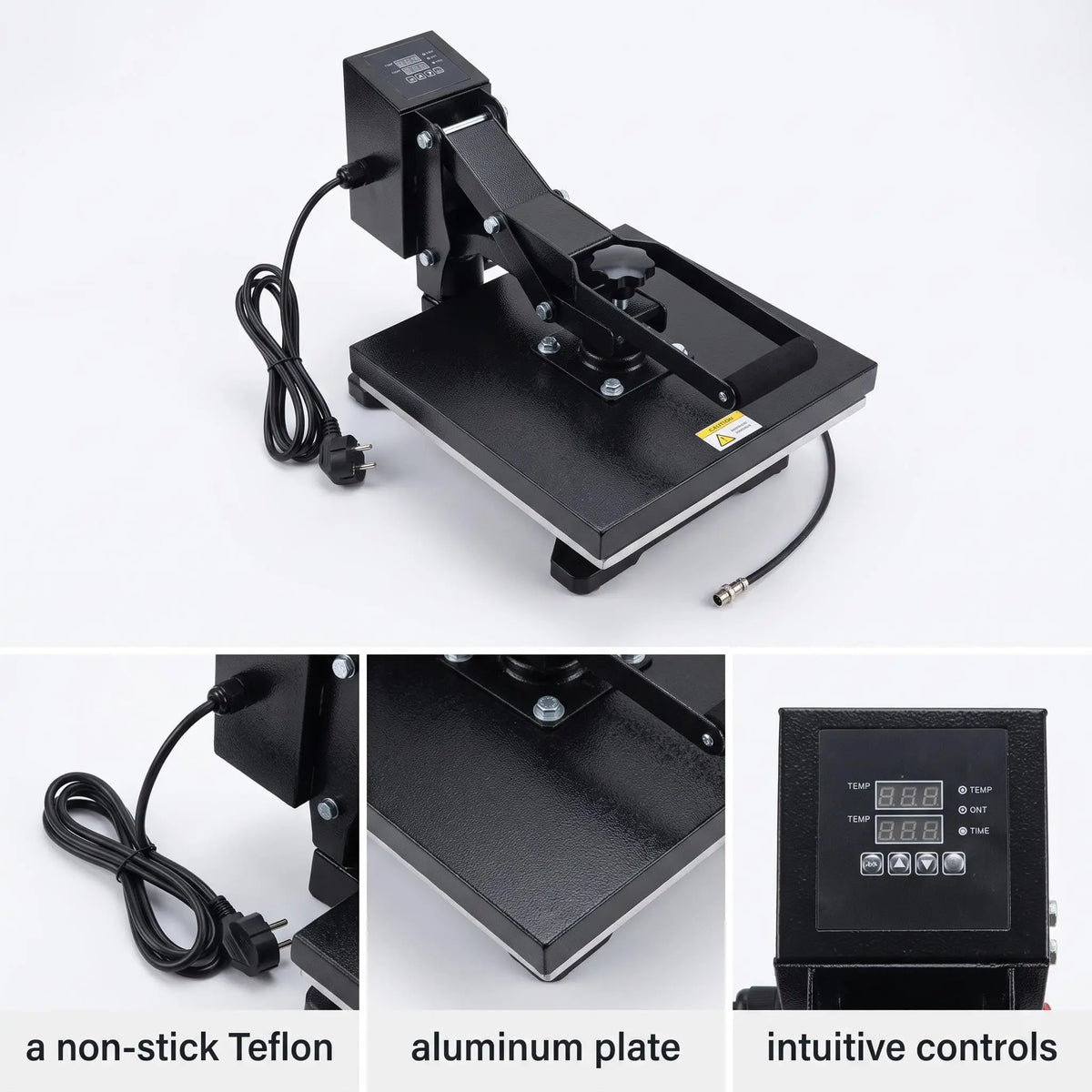 15x15ft Upgraded Heat Press Machine, t-Shirt Sublimation Heat Transfer with Teflon Coating 110V