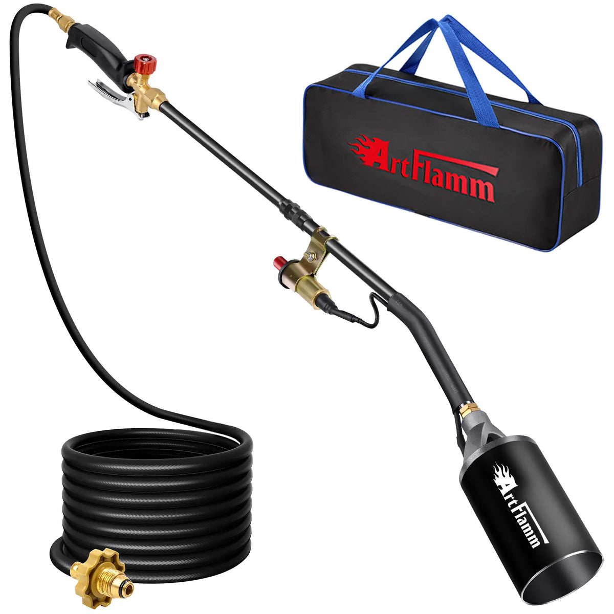 【toolupgrade】ARTFLAMM Portable Propane Torch Burner with Storage Bag, High Output BTU Blow Torch with 10FT Hose, Flame Weeder with Igniter for Garden Roofing Springtok Outdoor #toolupgrade