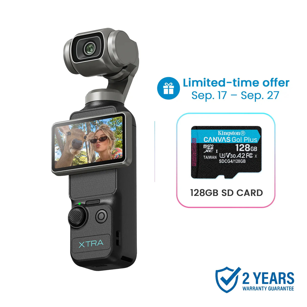 Xtra Muse Vlogging Video Recording Digital Camera, 1'' CMOS 4K/120fps, 3-Axis Handheld Stabilizer, Fast Focusing, Face/Object Tracking, Micro SD Compatible, Grab Go Portable Handycam Camcorder,sohochic