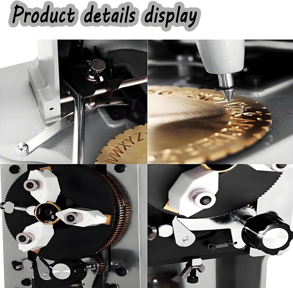 Manual Internal Ring Engraving Machine - Professional Dual-Dial Double-Sided Dial Engraver, Heavy-Duty Metal Base for Platinum Jewelry Making, Custom Text Anniversary Personalization