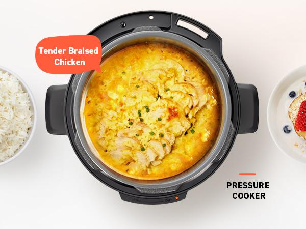 [live]COSORI 6-Qt Electric Aluminum Pressure Cooker - 9-in-1 Multifunction Appliance for 1-Pot Meals, Rice, Sauté, Sous Vide, Sterilizer, 1100W, Stainless Steel, Recipe Book, SohoChic Kitchen Appliances