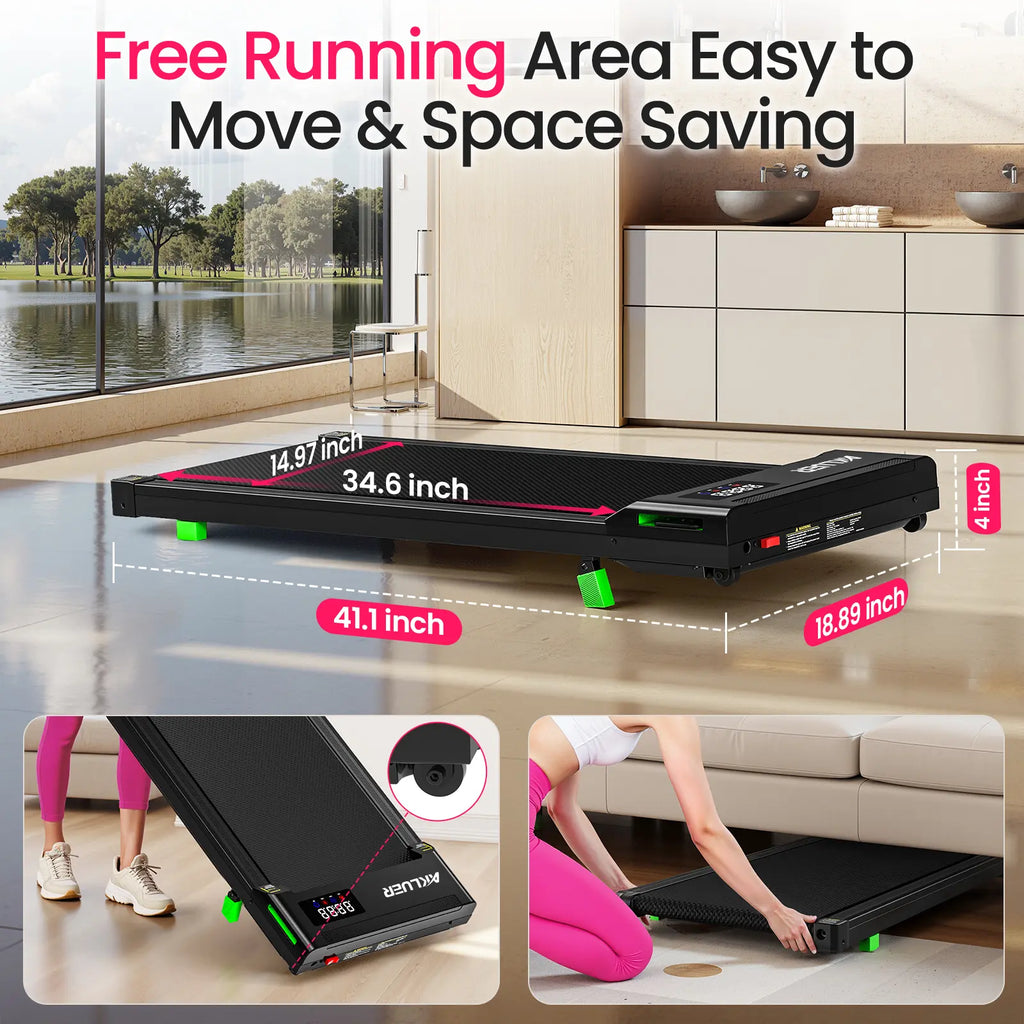 【Free 3 Day Shipping Low- noise Brushless Motor Treadmill】2026 New Fresh Appearance AKLUER Walking Pad Under Desk Treadmill with 6%/9% Incline Walking Jogging Machine for Home and Office, 2 in 1 Desk Walking Treadmill with Incline Backtoschool