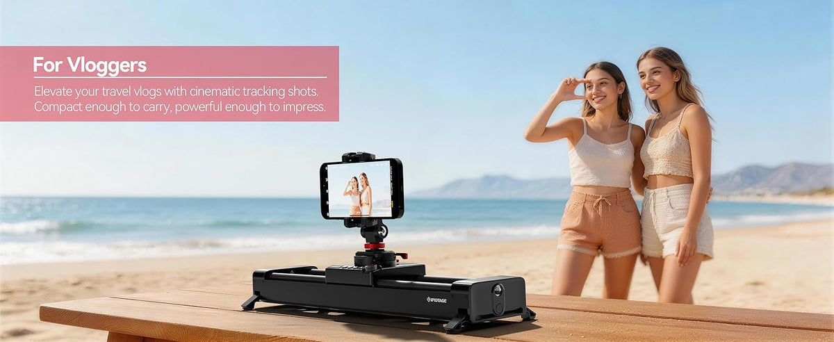 IFOOTAGE Pico Motorized Mini Slider - 15.7 in 2-Axis Dolly Track, Smartphone, Phone Tripod, Pocket Camera Rig, Handheld Stabilizers & Supports, 2.4lb Payload, Compatible with Insta360 iPhone Android DJI Pocket 3/4, Electronics Accessory