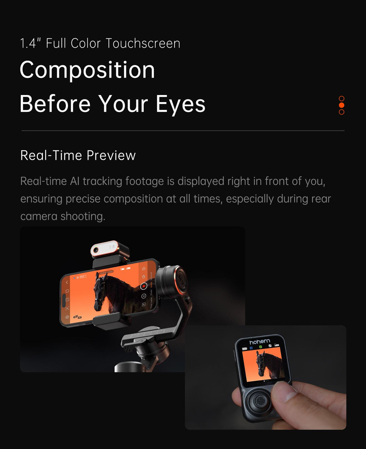 Hohem iSteady M7 Kit 3-Axis Camera Gimbal Stabilizer for iPhone/Android Smartphones, Mobile Phone Accessory for Content Creators with Magnetic Fill Light, AI Tracking Sensor, 1/4-inch Color Touchscreen Display, Detachable Remote, 500g Max Payload