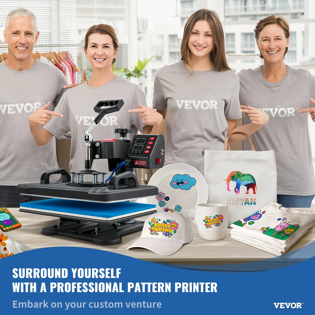 【toolupgrade】VEVOR Heat Press 5 in 1 Heat Press 12x15 Machine MachineDigital Precise Temperature ControlClamshell Sublimation Transfer Printer Fast Heat-upVinyl Heat Press for Mug Cup T-Shirt Plate900W