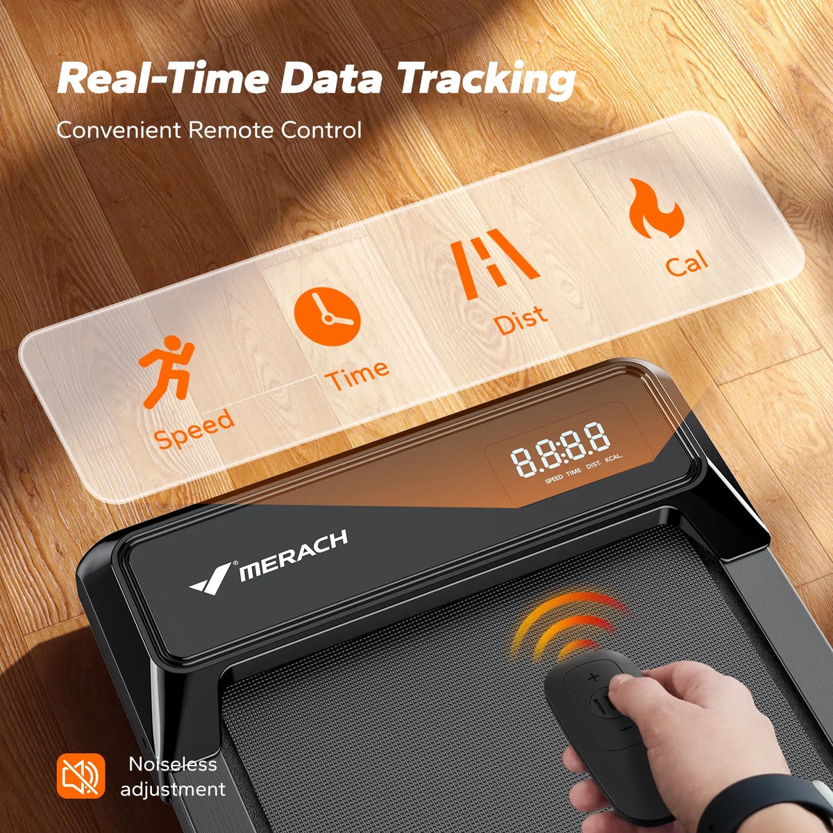 Merach Under Desk 2-in-1 Walking Pad for Home & Office, 2.25HP Low-Noise Portable 265lbs Treadmill with LED Display for Walking and Jogging BackToSchool