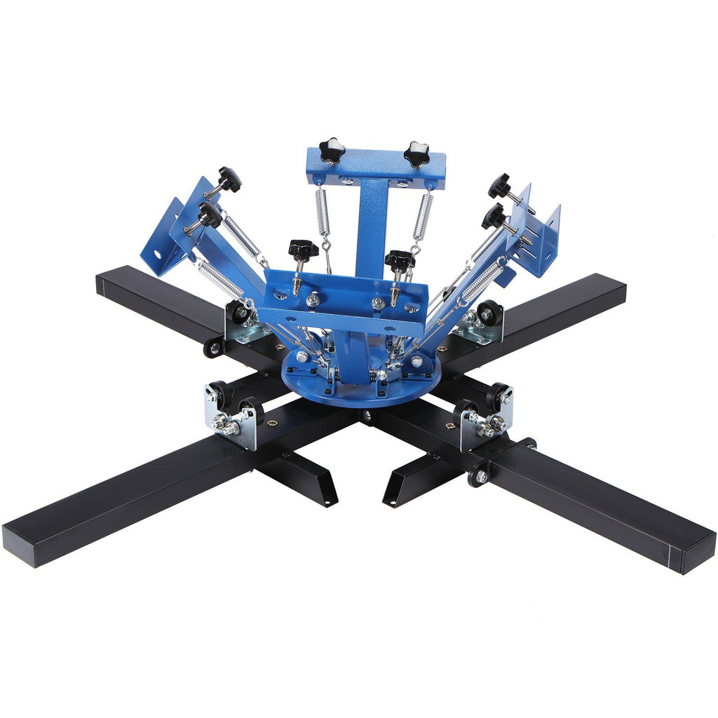 【toolupgrade】VEVOR Screen Printing Machine, 4 Color 4 Station 360 Rotable Silk Screen Printing Press, 21.2x17.7in Screen Printing Press, Double-layer Positioning Pallet for T-shirt DIY Printing