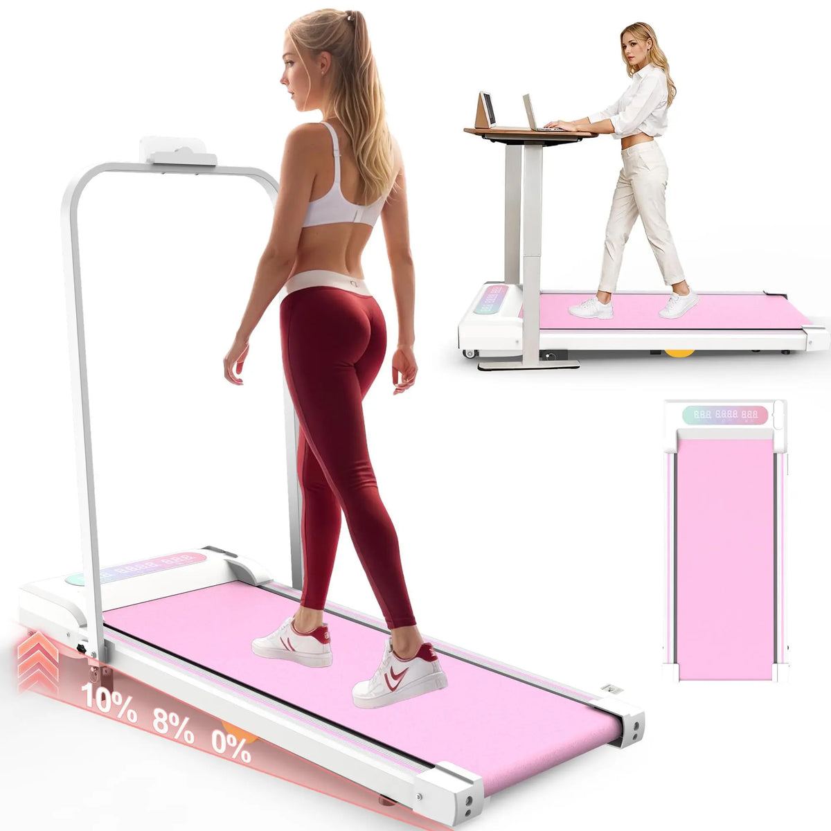 【SAVEYOUR】2-in-1 Folding Under Desk Treadmill Walking Pad, Portable Workout Equipment with Handle, Remote Control & LED Display, Home Gym Equipment for Cardio at Home, Walking/Jogging to Get Your Steps In Home Exercise Equipment Home Fitness Equip...