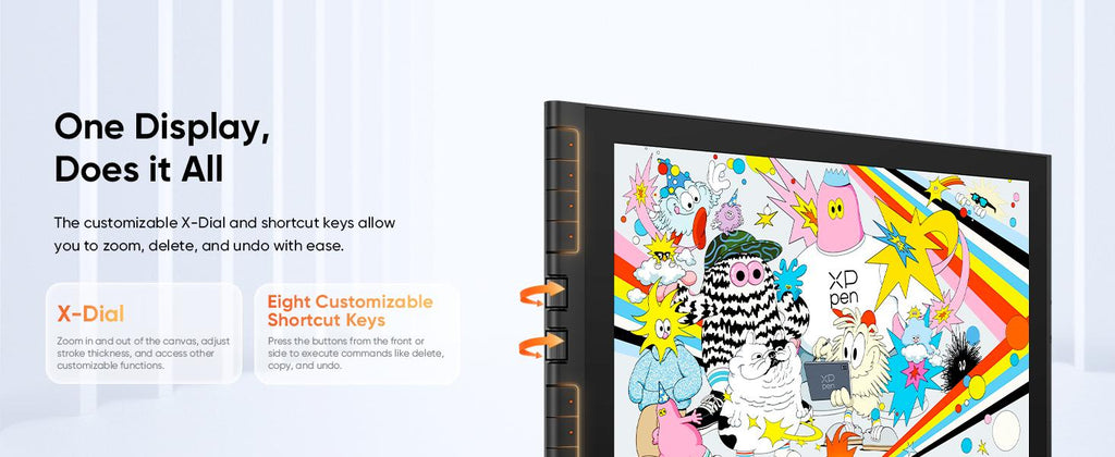 XPPen Artist 16 3rd Graphics Drawing Tablet 16K Pressure Levels 2 Dial 8 Customizable Shortcut Keys Upgraded X4 Smart Chip Pen Foldable Stand Anti-glare Screen for Art Education Illustration 3D Printing Support Windows Android,sohochic