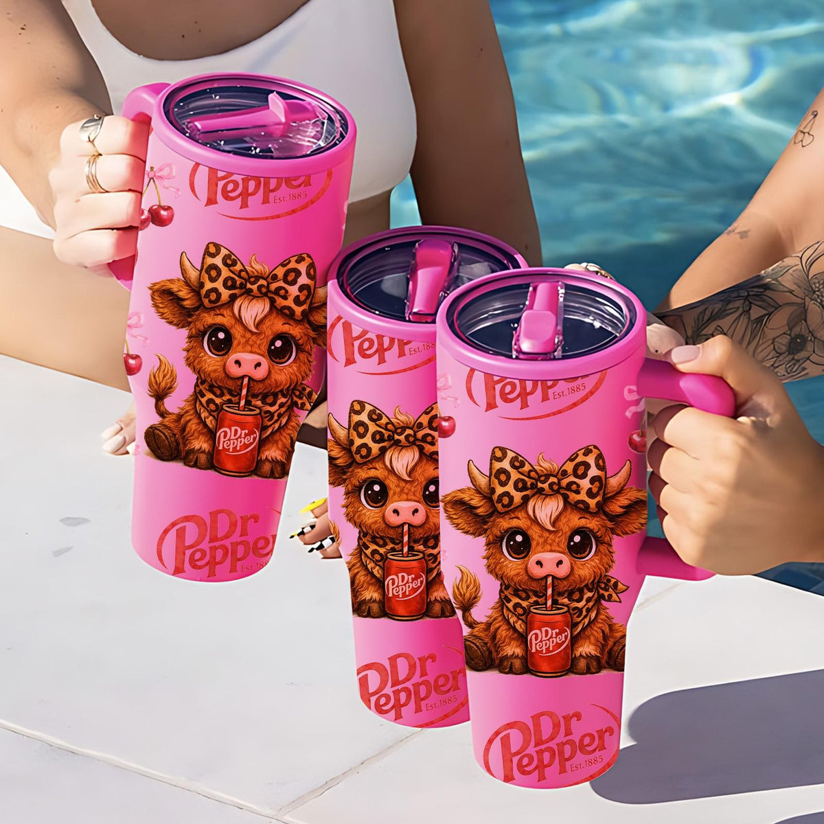 40oz Insulated Mug, Insulated Cups, Dr Pepper Soda Print Insulated Tumbler, Double-Wall Vacuum Insulated Stainless Steel with Straw Lid & Handle, Leak-Proof Thermal Mug Keeps Drinks Hot 12H and Cold 24H, Valentines Birthday Gift