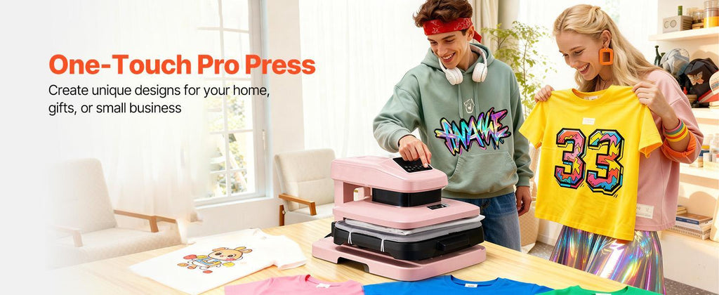 VEVOR Auto Heat Press Machine 15 x 15 inch T-Shirt Press Machine Pink, Auto Release and Adjustable Pressure, Digital Display, Rapid and Even Heating, for Sublimation, Vinyl, Heat Transfer Projects
