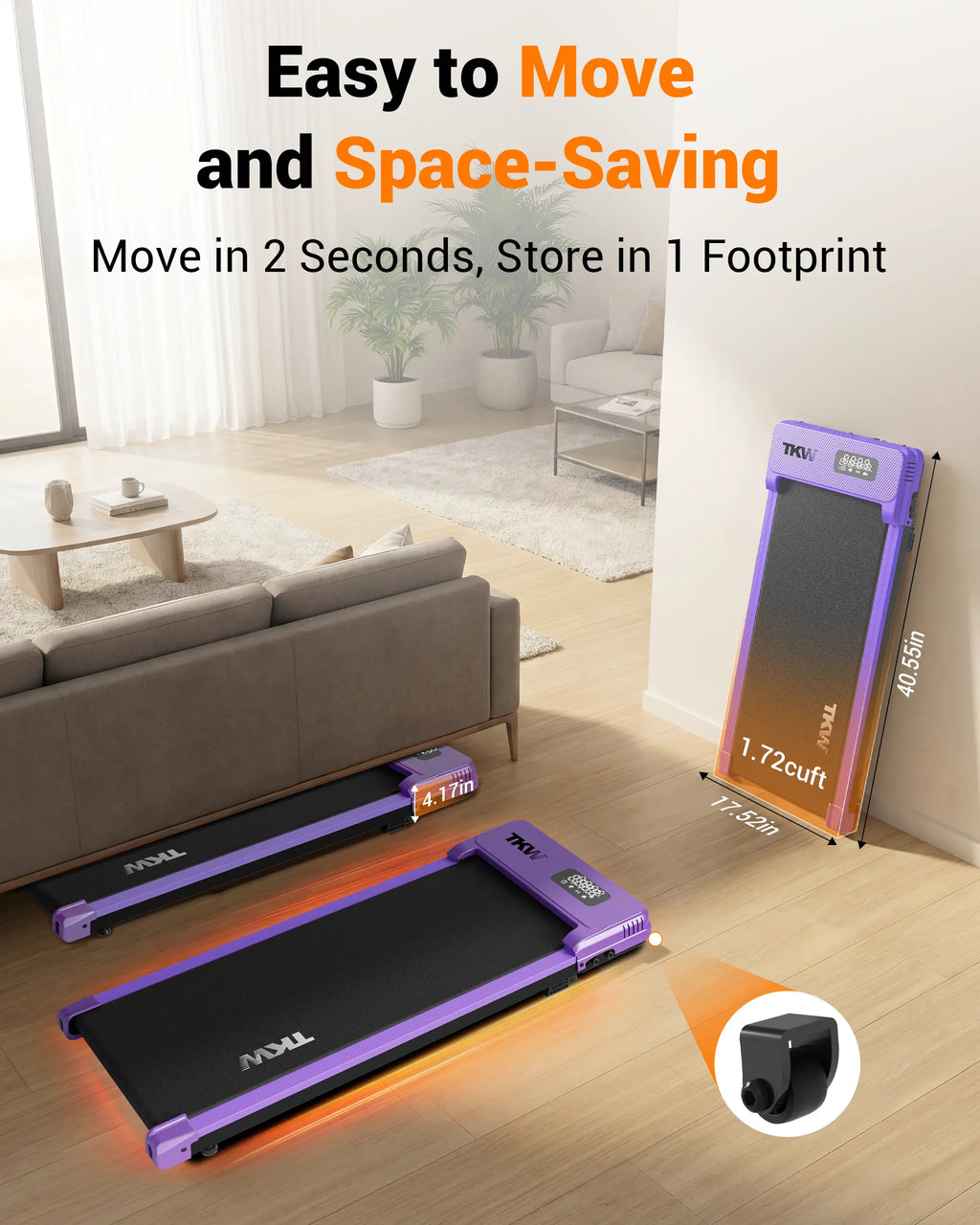 Compact Walking Pad Treadmill - Mini Portable Exercise Equipment, At-Home Gym Home Workout Gear for Running with Remote Control & LED Display