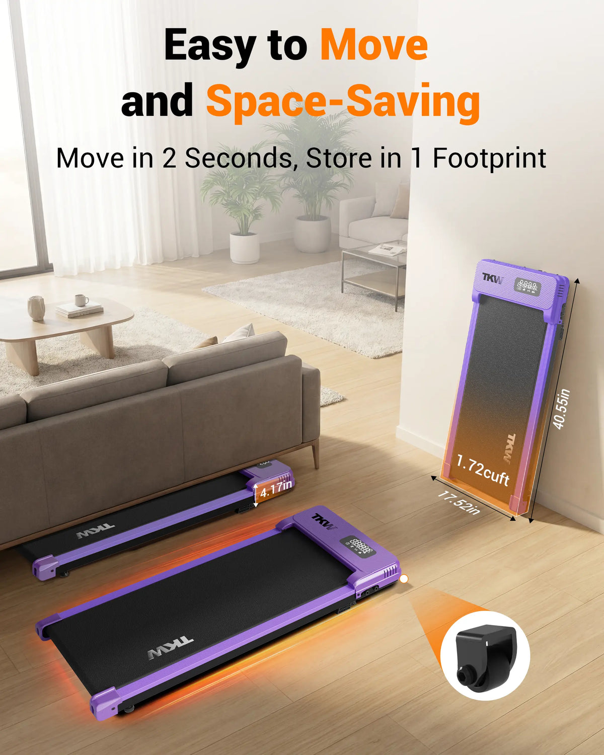 Compact Walking Pad Treadmill - Mini Portable Exercise Equipment, At-Home Gym Home Workout Gear for Running with Remote Control & LED Display
