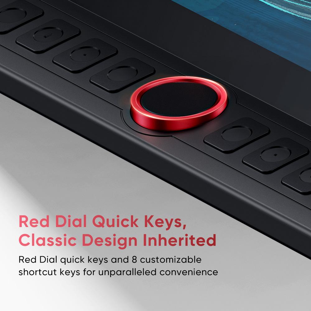 XPPen Artist 15.6 Pro V2 15.4-in Digital Drawing & Writing Tablet with X3 Pro Stylus (16384 Pressure Levels, 60° Tilt), Red Dial, Full-Lamination, Anti-Glare Film, Adjustable Stand, 3-in-1 Cable for PC, Mac, Linux, Android Devices (Port, Chip Incl...