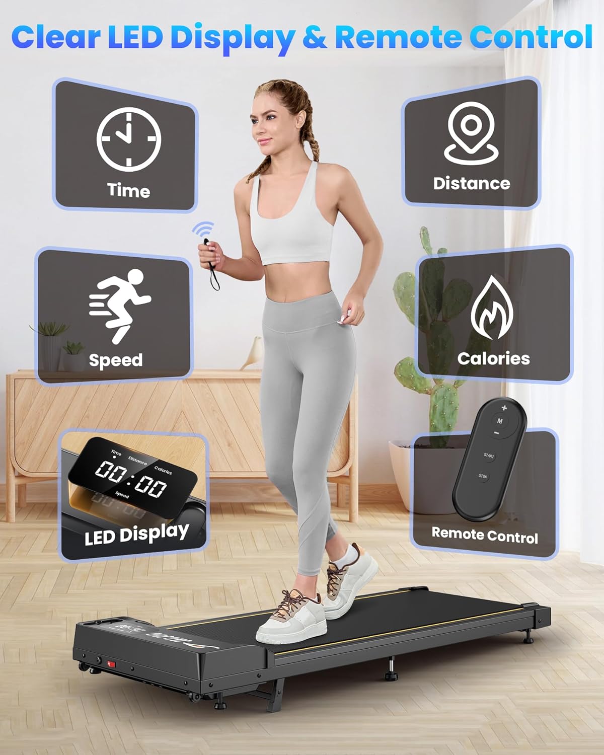 【DealsForYouDays】Foldable Treadmill with 12% Incline,3.8MPH/7.5MPH,Low Noise Motor Walking Pad, 265lbs Weight Capacity, Remote Control & Wheels for Easy mobility, Dual Shock Absorption System Home Gym Equipment, Home Workout Equipment, Summerwins ...