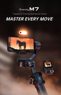 Hohem iSteady M7 Kit 3-Axis Camera Gimbal Stabilizer for iPhone/Android Smartphones, Mobile Phone Accessory for Content Creators with Magnetic Fill Light, AI Tracking Sensor, 1/4-inch Color Touchscreen Display, Detachable Remote, 500g Max Payload