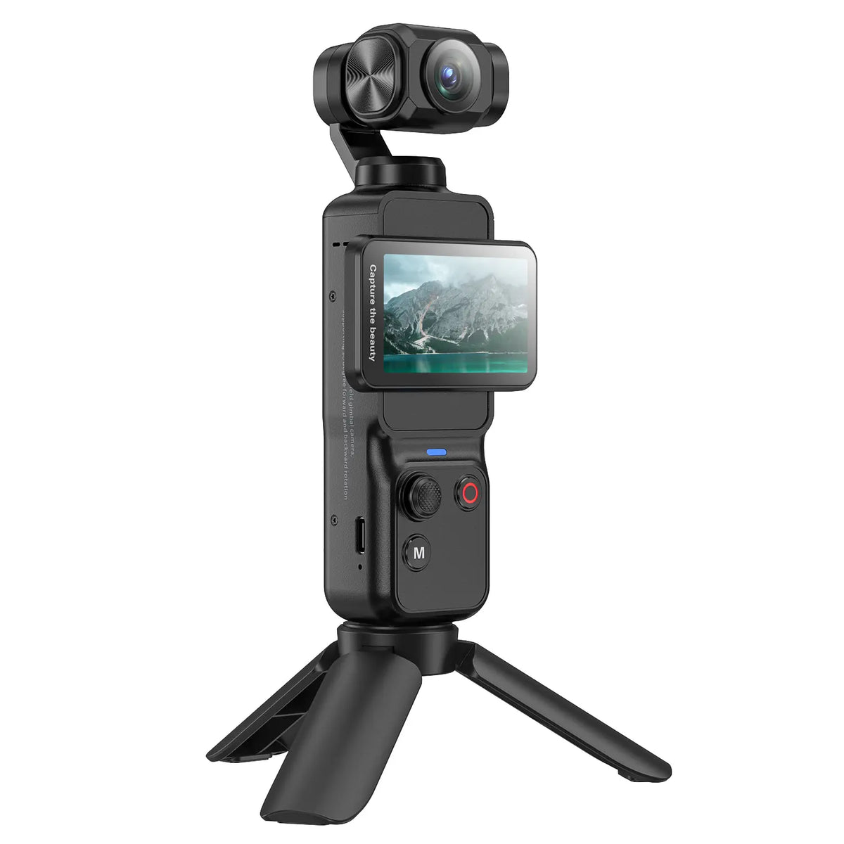 W&O Vlogging Camera, 5K Pocket Digital Camera with Face Tracking, 2.29“ Touch Screen Camera, 2-Axis Pan Tilt Gimbal, Rotating Touchscreen, WiFi App, Small Camera for Photography, Travel & Beginner Creators