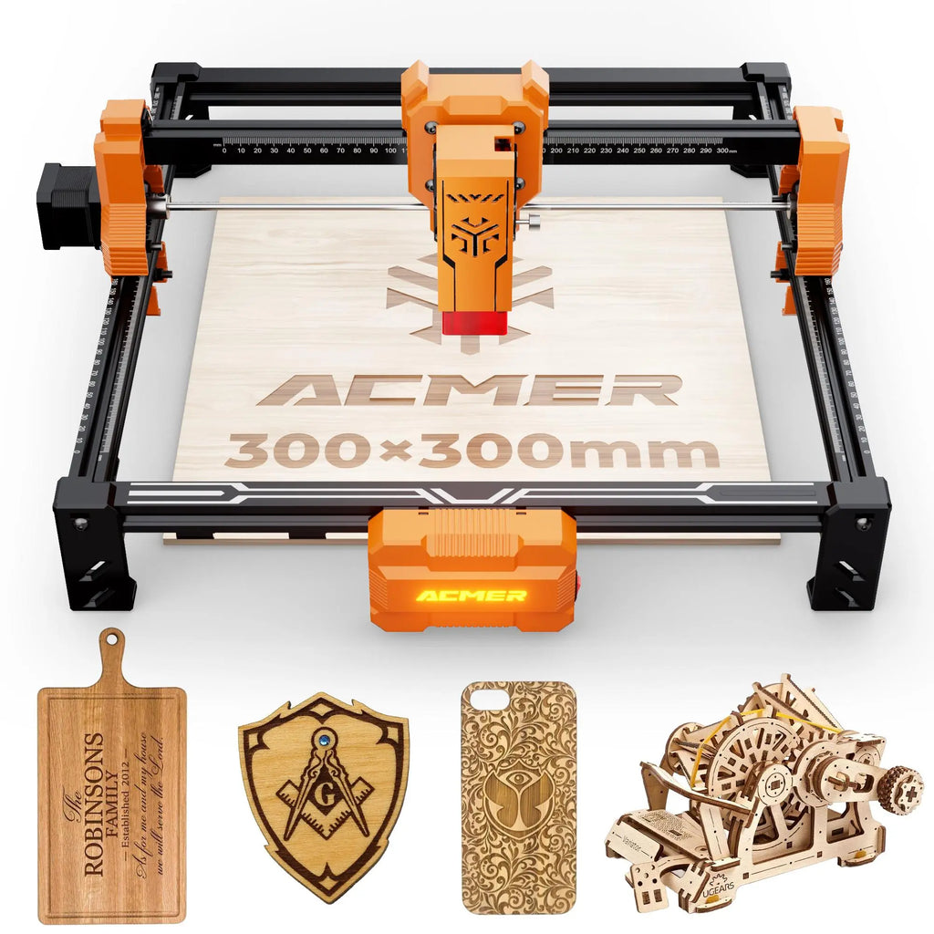 ACMER S2 Series 12W (12000mw) Laser Engraver & Cutter Tool, 300x300mm Large Working Area, High Precision Accurate Engraving Machine with Free Official Software for Wood, Acrylic, Ceramic, DIY Crafts