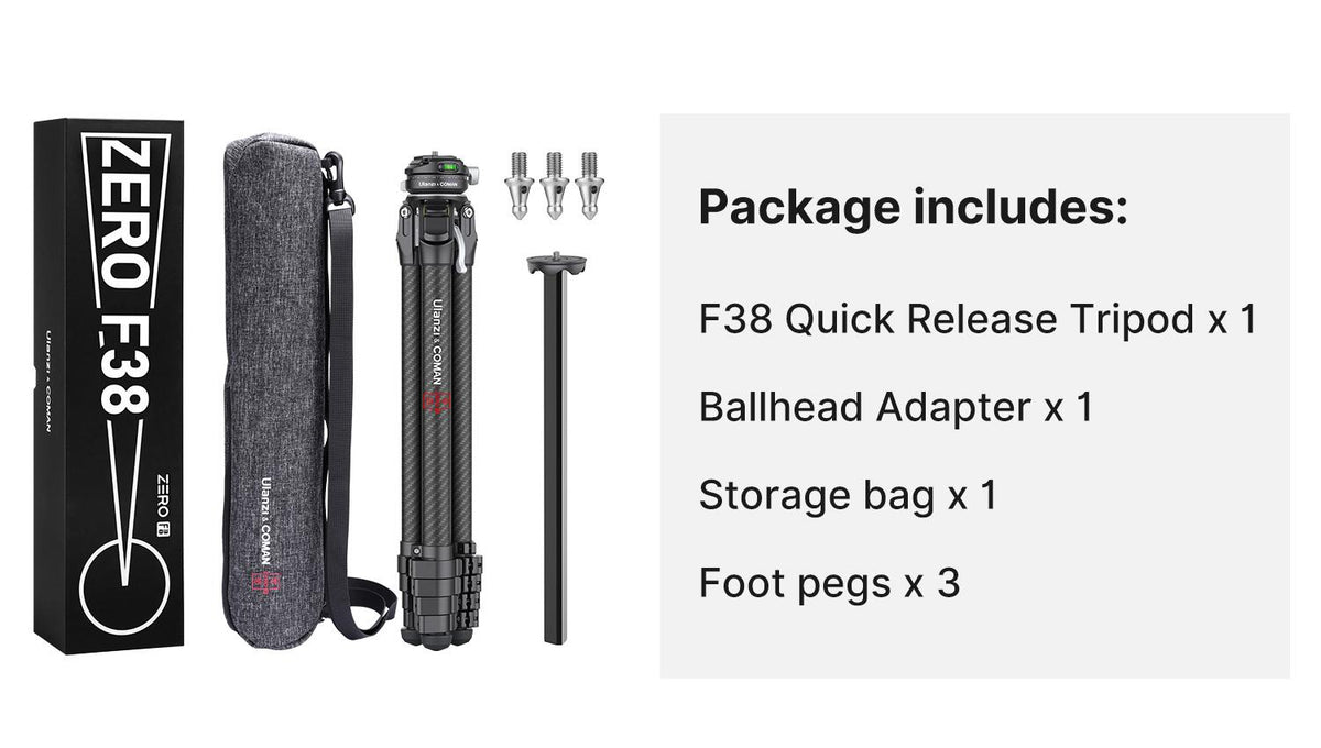 Ulanzi 3028 Lightweight Carbon Fiber Foldable Combo Tripod-Monopod with Arca Swiss, 0 Y Compatibility for Standing Photography (Cameras, Phones)