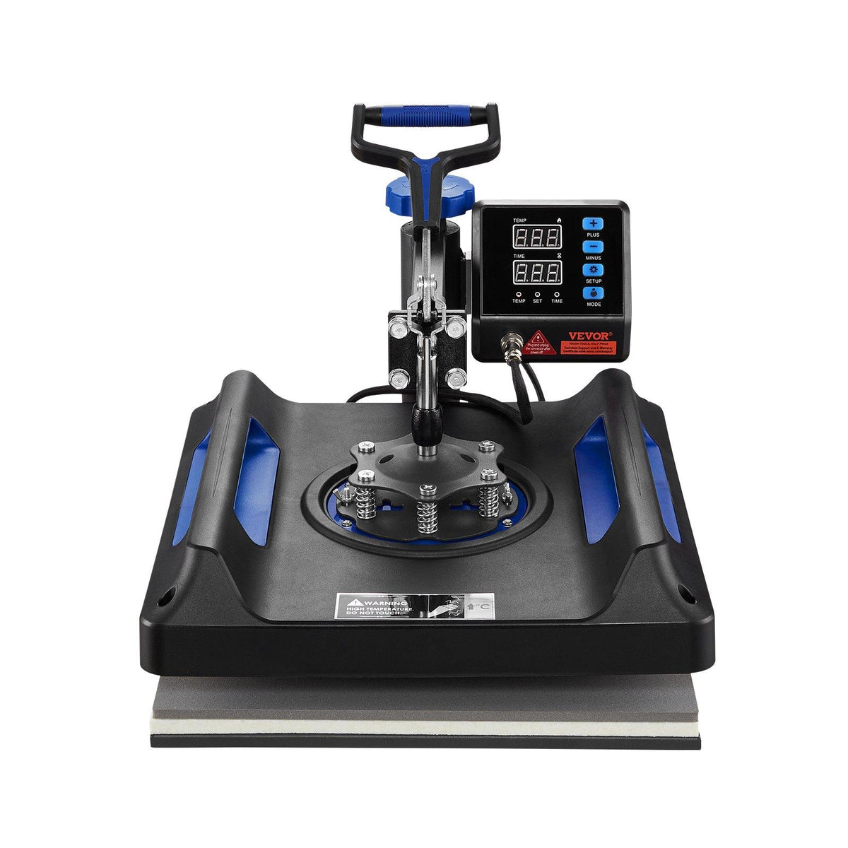VEVOR 5-in-1 Heat Press Kit, 15x15in 360° Swing Away Hand Tool, 1000W Digital Display Control, Quick Heating, Anti-Burn Safety, Non-Stick Coated, 20.07x15.75x18.51in, Ideal for T-Shirts, Hats, Caps, Mugs