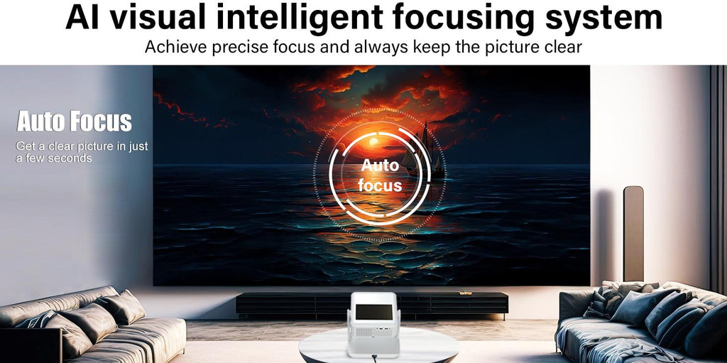 A2pro 8-inch Touch Screen Projector - Native 1080P, 4K Supported, Auto Focus & Correction, Dolby Audio, Wi-Fi 6, Bluetooth Connection, 180° Rotatable, Home Projector for Games, Movies, Gifts