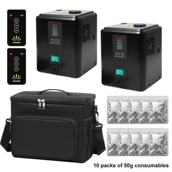2-Pack Aluminium 650W Cold Spark Machines, 3-5m Spark Effect, Remote DMX Control, Lightweight Compact Design, 20-Second Overheat Protection, 350W Motor, Power Cord, for Weddings, Concerts, Ceremonies (2 Black Devices + 10 Packs of 50g Consumables ...
