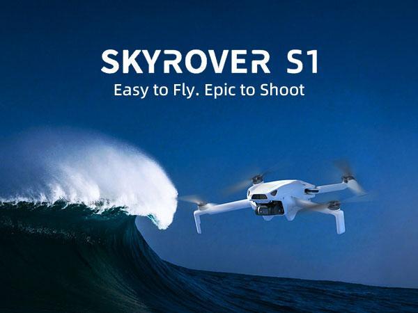 Skyrover S1 Mini Quadcopter Drone (Accessories Included: Free Lexar 256G Professional Micro SD Card, Extra Battery), 4K/60fps Camera, 3-Axis Gimbal Stabilization, 39000ft Video Transmission, 40-Min Flight Time, Lightweight Under 249g, Auto Trackin...