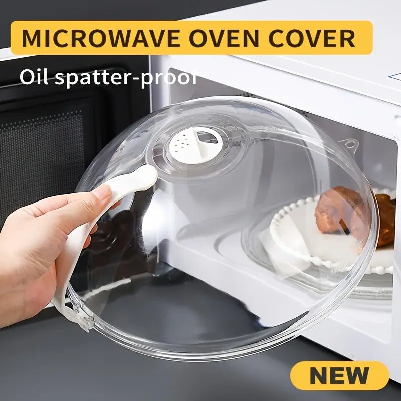 Microwave Splatter Guard, Transparent Food Cover, Reusable Oil-Proof Heat-Resistant Lid, No Battery Needed, Practical Kitchen Cooking Accessory and Gadget, Clear, Cooking Gadgets