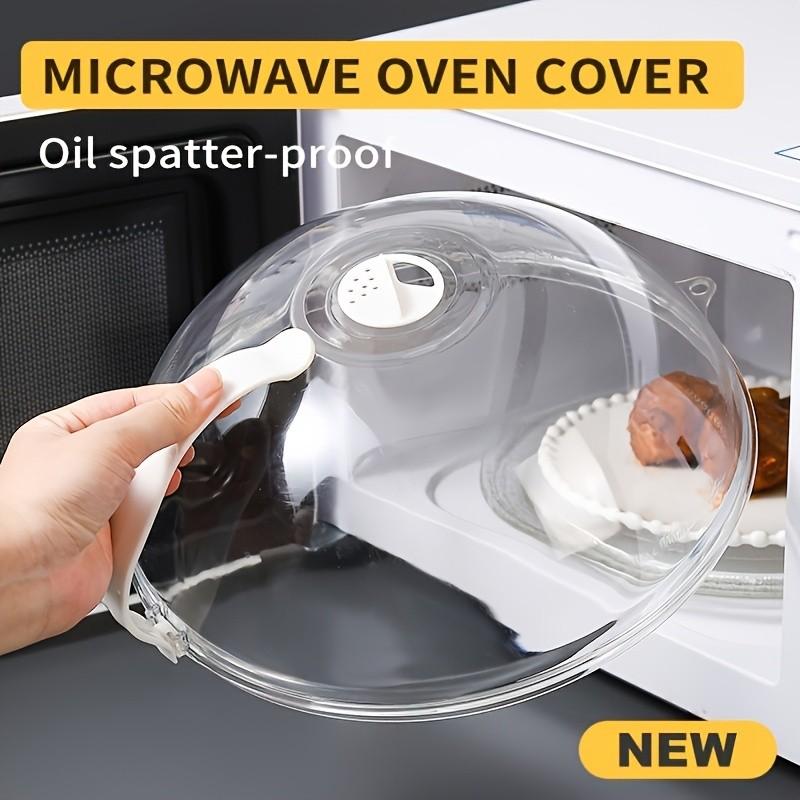 Microwave Splatter Guard, Transparent Food Cover, Reusable Oil-Proof Heat-Resistant Lid, No Battery Needed, Practical Kitchen Cooking Accessory and Gadget, Clear, Cooking Gadgets