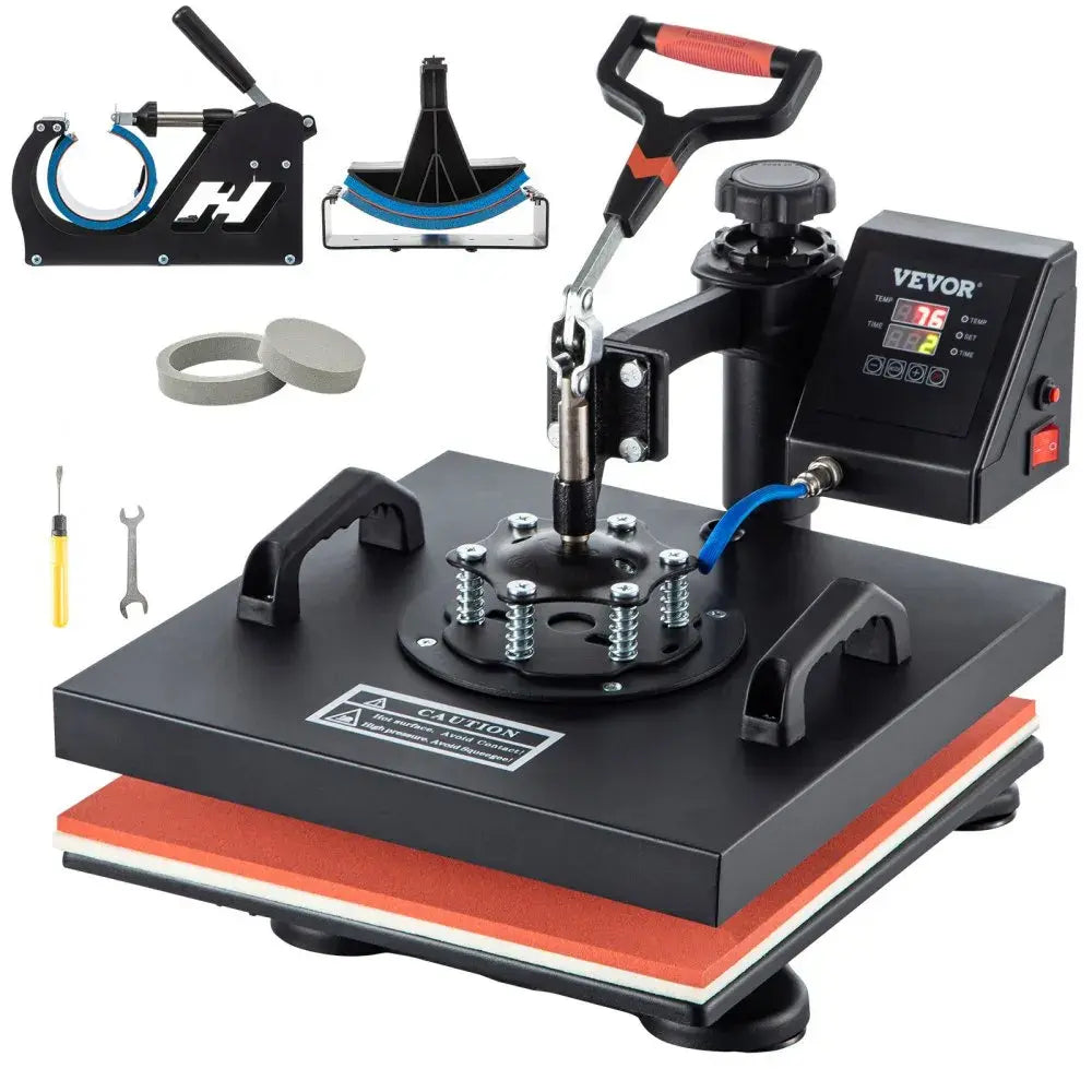 【Fallpicks】VEVOR Heat Press, 5 in 1 15 x 15 Inch Heat Press Machine, Dual LED Display Heat Press Machine, Multifunctional Sublimation, for T-Shirts, Swing Away Design