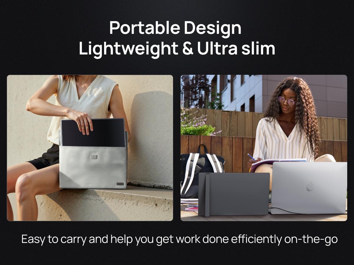 ARZOPA Z1FC, 16.1'' 144Hz Portable Gaming Monitor, 100% sRGB, 1080P FHD, Kickstand Portable Monitor, External Second Screen for PS5 Xbox Laptop PC Switch