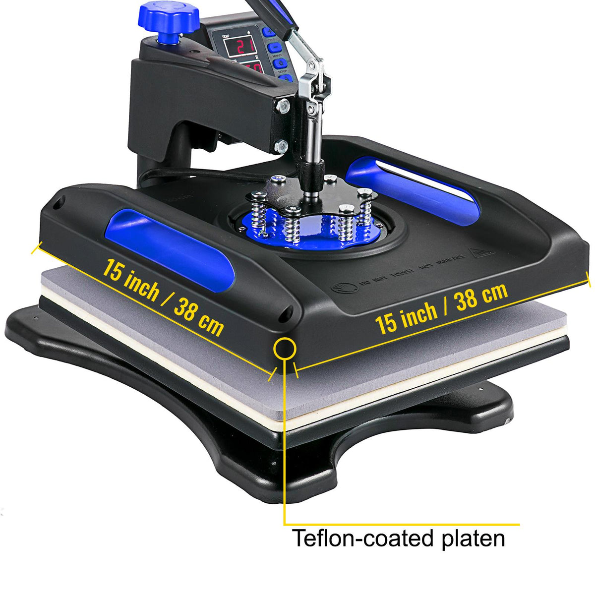 【toolupgrade】VEVOR Heat Press Machine 15 x 15 Inch 8 in 1 Heat Press 800W Sublimation Machine 360° Rotation Swing Away 8 in 1 Shirt Printing Machine Dual-Tube Heating for DIY T-Shirts Cap & Mugs Blue