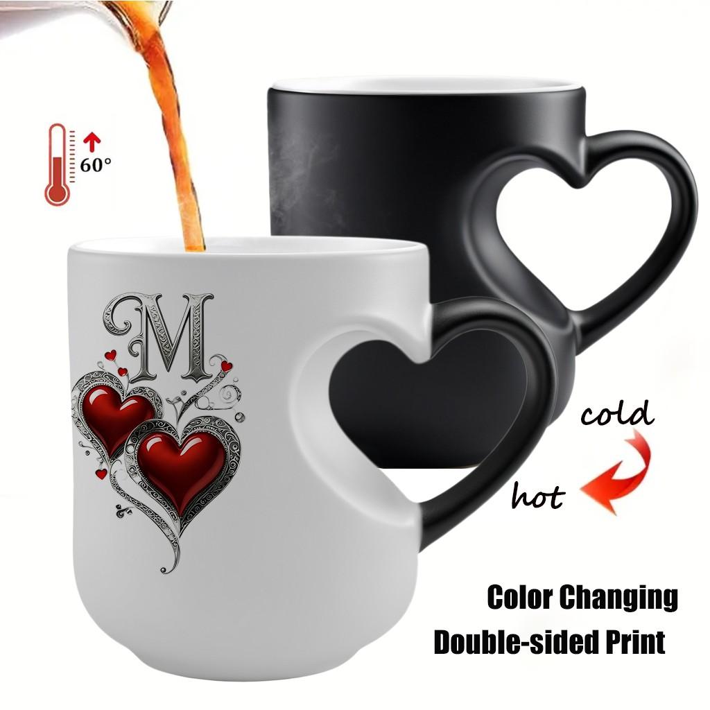 Vintage Shimmering Heart Fun Ceramic Mug, Thermosensitive Magic Color-Changing Beverage Mug, 11oz/330ml, Coffee Cups, Perfect Mother's Day Gift, Ideal for Friends, Lovers & Mothers, Novelty Coffee Mugs #GLOBAL PICKS