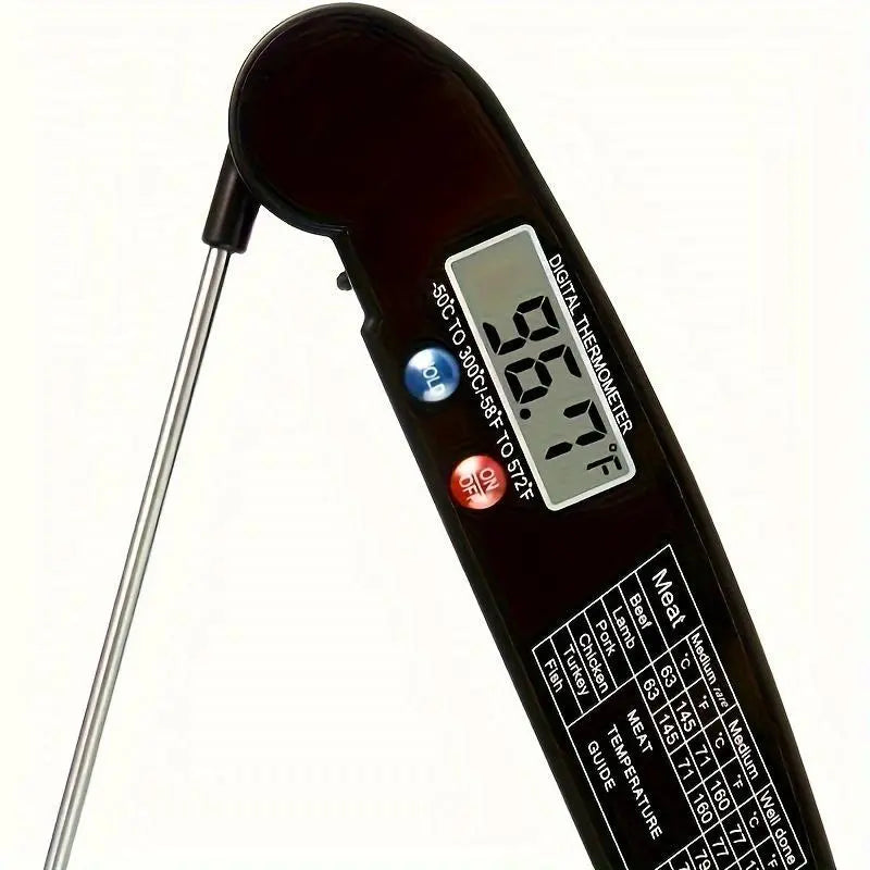 1pc WEBBQ Digital Meat Thermometer, Fast-Reading ABS Food Temperature Gauge with Hold Function, Single-Use, for Grilling BBQ, Kitchen Cooking, Adult - AAA Battery Operated (Batteries Not Included), Food Temperature Probe, Kitchen Gadgets