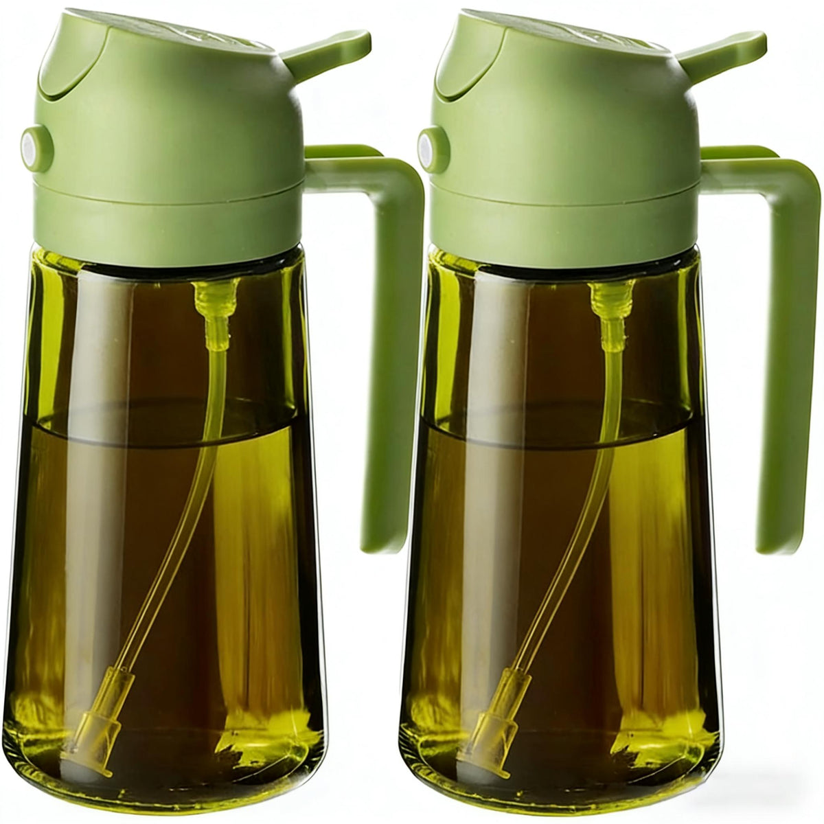 16 oz Glass Oil Spray Bottle, Oil Mister Spray Bottle for Cooking, 2-in-1 Olive Oil Sprayer and Kitchen Cooking Oil Dispenser, Glass Oil Bottle for Kitchen with 470 mL Aroma Mist Spray-and-Pour Design, Home Use Kitchenware, Kitchen Gadgets #GLOBAL...