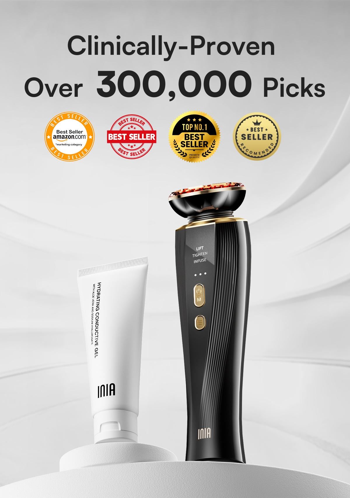 【LIVE EXCLUSIVE】INIA FLARE & LUMIN Facial & Eye Skincare Bundle – 3-in-1 Face + 4-in-1 Eye Beauty Devices for Lifting, Tightening, Reducing Puffiness & Fine Lines,Buy 1 Get 15,sohochic