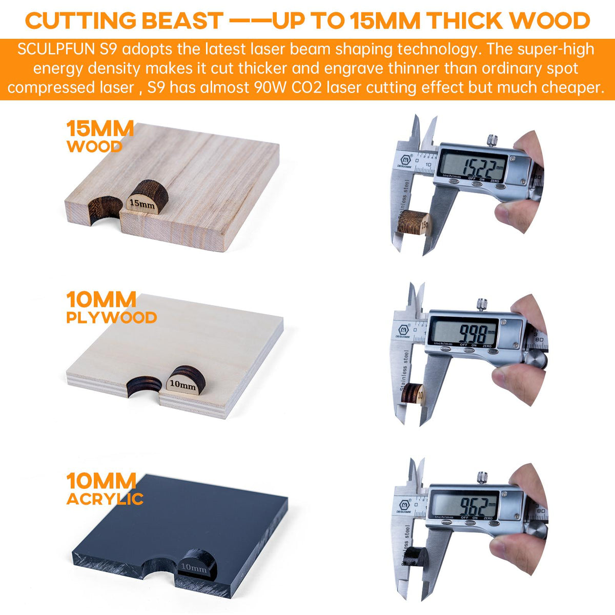 S9 5.5W Laser Engraver, 0.06mm High-Precision Laser Engraving Equipment, Supports 15mm Wood/10mm Acrylic Cutting, Suitable for Laser Engraving on Wood, Metal, Acrylic, and Leather