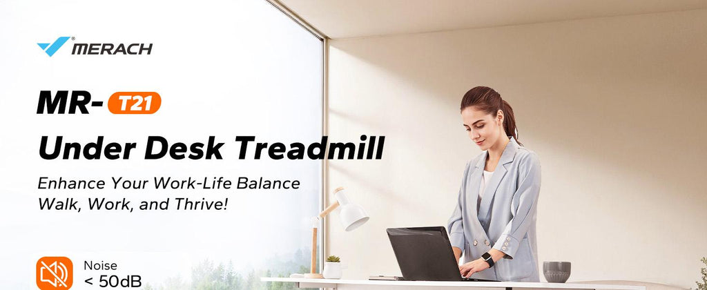 Merach Under Desk Treadmill, 2-in-1 Walking Pad for Walking and Jogging 2.5HP Low-Noise Treadmill with Remote Control Lanyard 265lbs Weight Capacity Home Exercise Equipment Home Gym Equipment BackToSchool