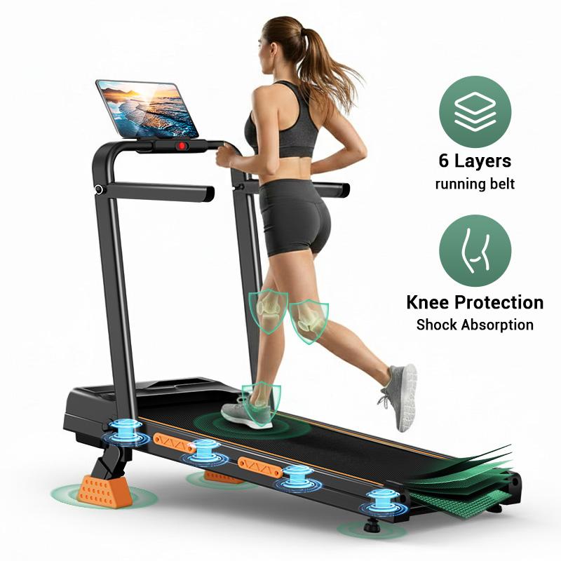 Umay Foldable Home Treadmill with Foldable Safety Handrail, 16% Incline Walking Pad for Home Office Fitness