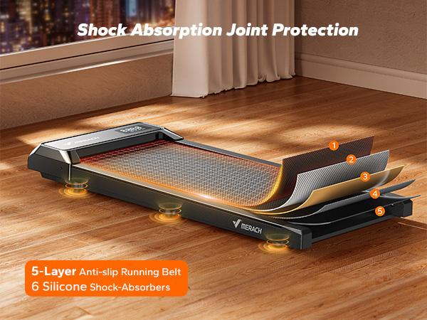 Merach Under Desk 2-in-1 Walking Pad for Home & Office, 2.25HP Low-Noise Portable 265lbs Treadmill with LED Display for Walking and Jogging BackToSchool
