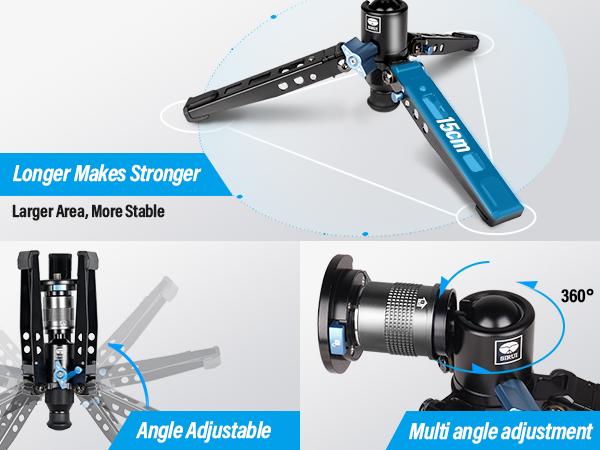 SIRUI SVM-145 Rapid Monopod with Feet, 57” Professional Carbon Fiber Camera Monopod, One-Step Rapid Height Adjustment, Lightweight Travel for DSLR Camera, Modular 3 in 1, Max Load 22lbs